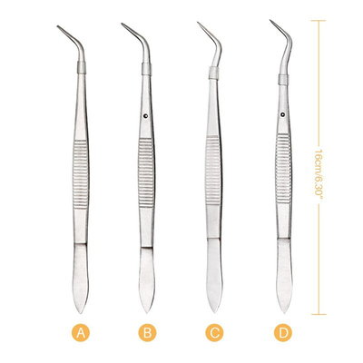disinfezione ad alta pressione dentaria curva 16cm di acciaio inossidabile delle pinzette